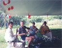 Busters perform outdoors